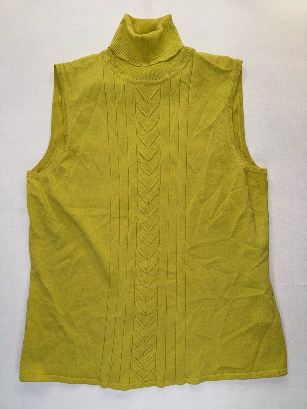 Nouveaux Sleeveless Turtleneck Knit Tank Top - Lime Green
